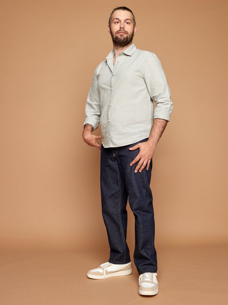 Camisa reta - coleção fácil de vestir CAQUI - Kiabi