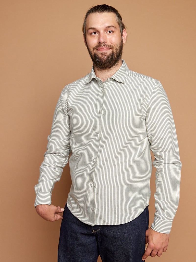 Camisa reta - coleção fácil de vestir CAQUI - Kiabi
