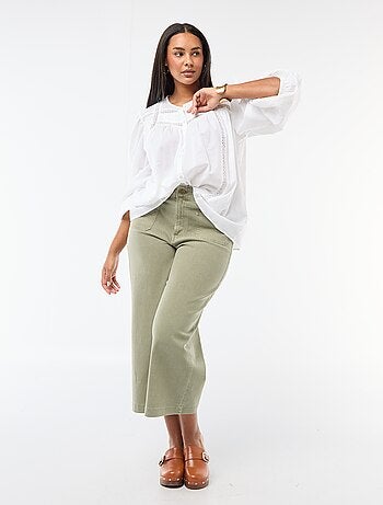 Camisa Romântica em Algodão