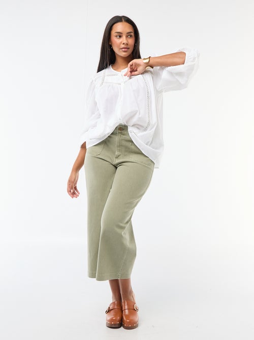 Camisa Romântica em Algodão - Kiabi