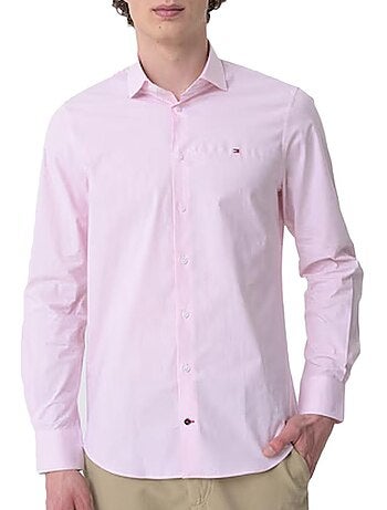 Camisa Rosa de Homem Tommy Hilfiger em Popelina Stretch