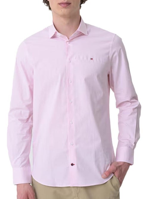Camisa Rosa de Homem Tommy Hilfiger em Popelina Stretch - Kiabi Camisa Rosa de Homem Tommy Hilfiger em Popelina Stretch - Kiabi