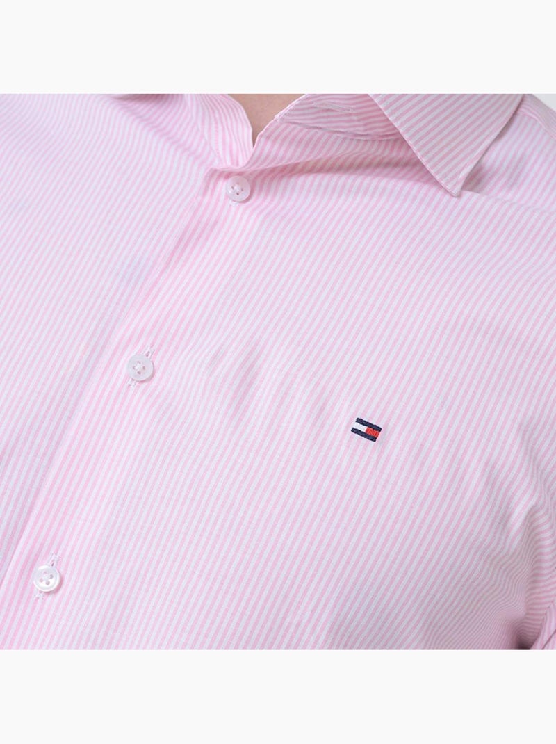 Camisa Rosa de Homem Tommy Hilfiger em Popelina Stretch Rosa - Kiabi