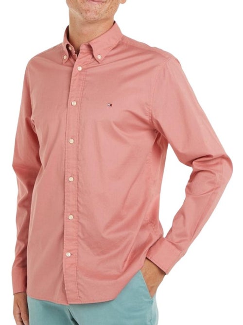 Camisa Rosa Tommy Hilfiger Flex Poplin para Homem - Kiabi Camisa Rosa Tommy Hilfiger Flex Poplin para Homem - Kiabi