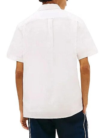 Camisa seersucker branca de homem tommy hilfiger