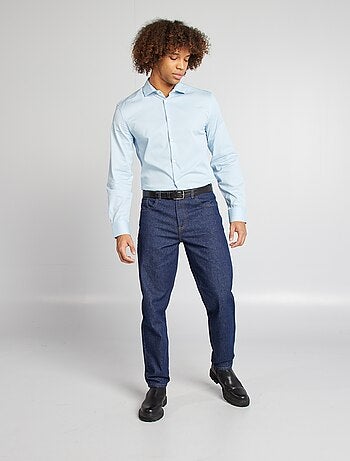 Camisa slim com colarinho italiano