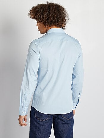 Camisa slim com colarinho italiano