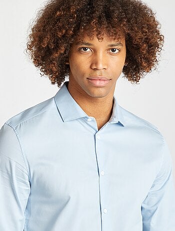 Camisa slim com colarinho italiano