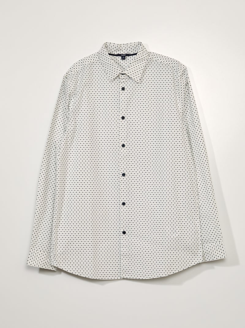 Camisa slim com motivos BRANCO - Kiabi