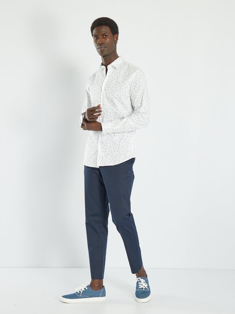 Camisa slim com motivos BRANCO - Kiabi