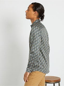 Camisa slim de conceção ecológica - Kiabi