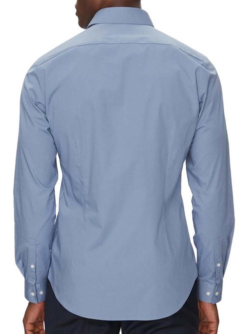 Camisa Slim Fit Calvin Klein Jeans Poplin Stretch Azul para Homem - Kiabi Camisa Slim Fit Calvin Klein Jeans Poplin Stretch Azul para Homem - Kiabi