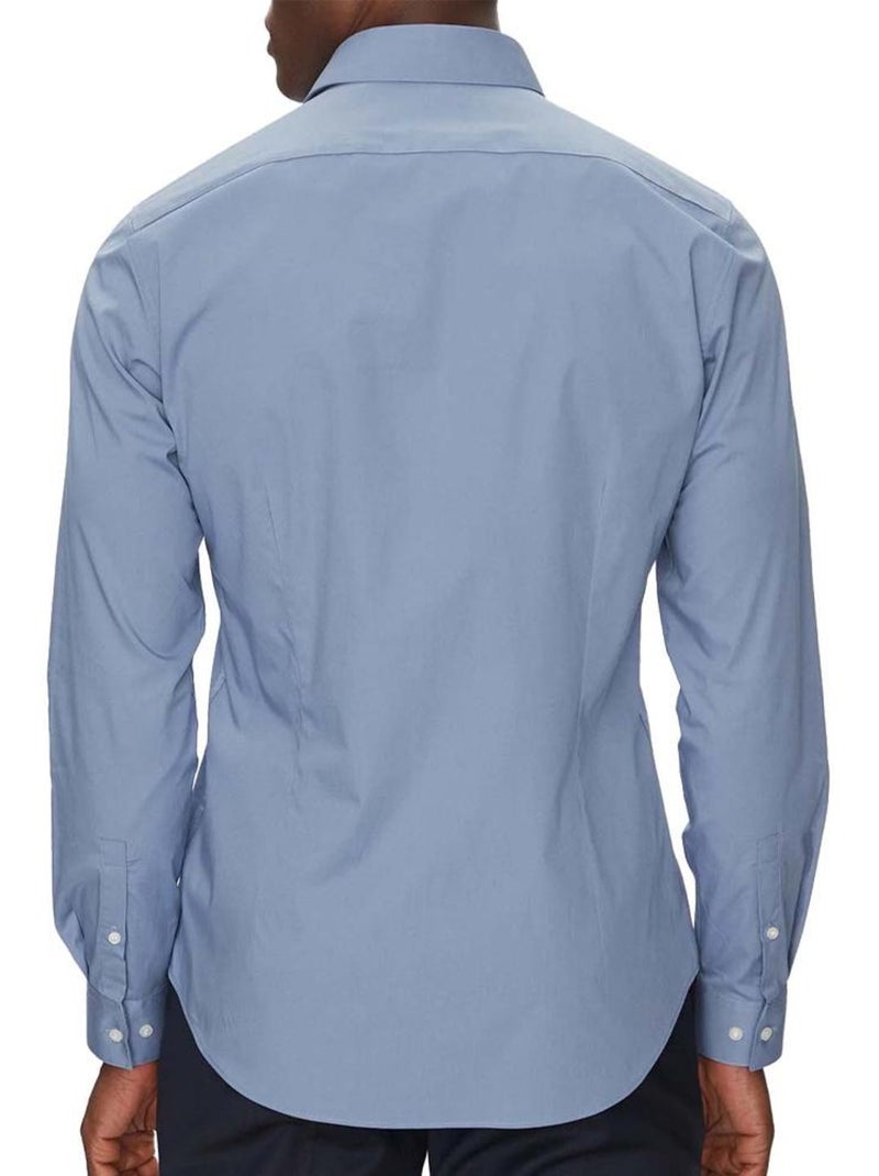 Camisa Slim Fit Calvin Klein Jeans Poplin Stretch Azul para Homem Azul - Kiabi