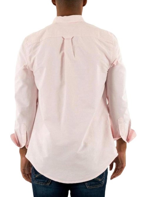 Camisa Slim Fit de Riscas Bordeaux e Brancas para Homem Tommy Hilfiger - Kiabi Camisa Slim Fit de Riscas Bordeaux e Brancas para Homem Tommy Hilfiger - Kiabi