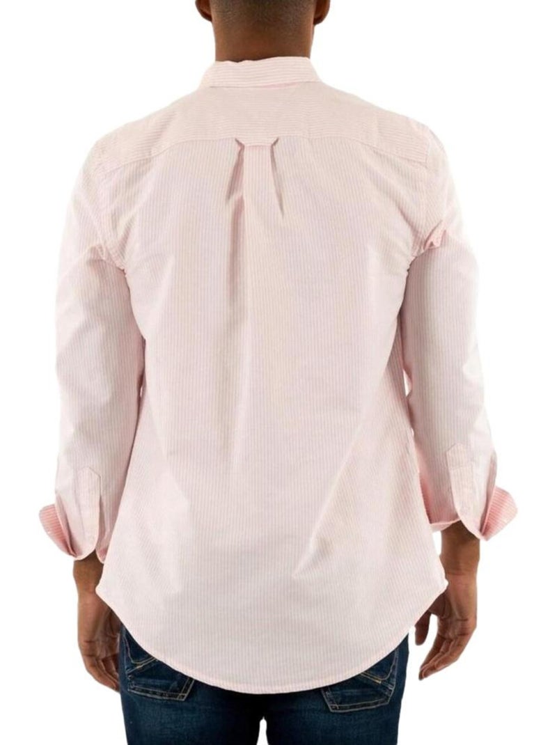 Camisa Slim Fit de Riscas Bordeaux e Brancas para Homem Tommy Hilfiger Vermelho - Kiabi
