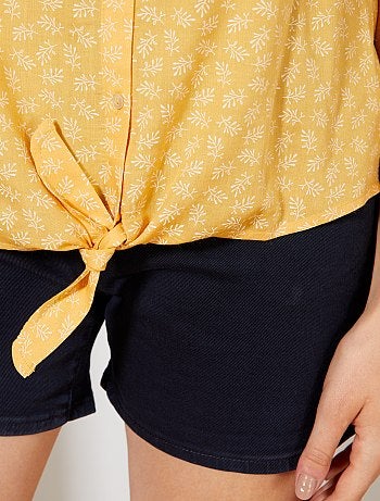 Camisa soltinha com gola claudine - Kiabi