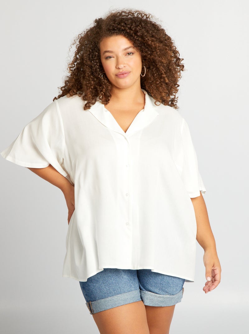 Camisa soltinha de manga curta BRANCO - Kiabi