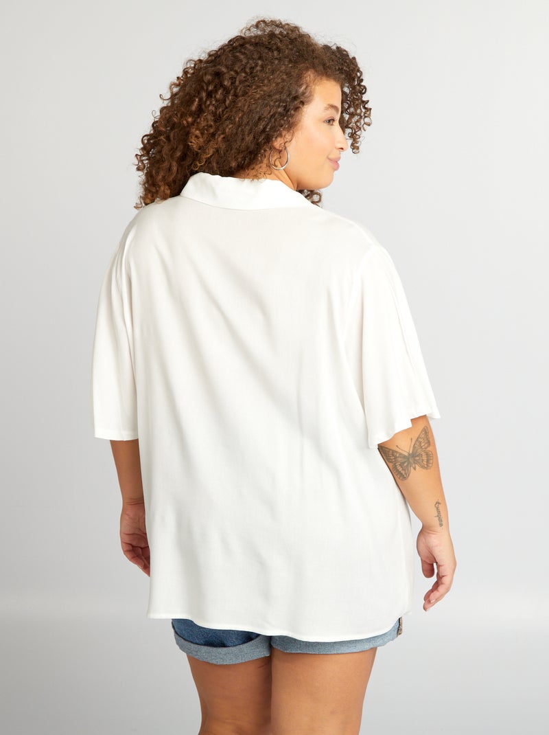 Camisa soltinha de manga curta BRANCO - Kiabi