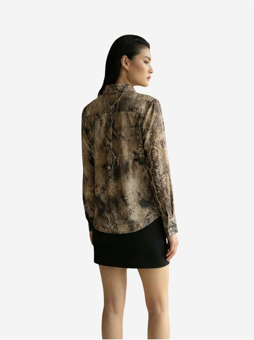 Camisa tecida em cetim com estampado de cobra my fashion - Kiabi