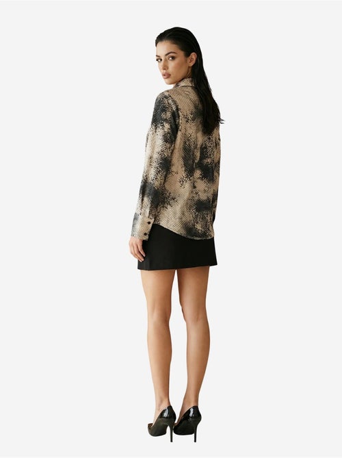 Camisa tecida em cetim com estampado de cobra my fashion - Kiabi