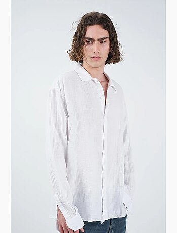 Camisa texturada de manga comprida de corte descontraído giesto