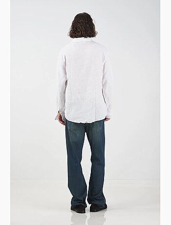 Camisa texturada de manga comprida de corte descontraído giesto