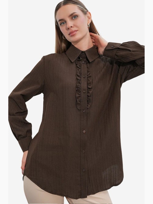 Camisa texturizada com detalhes de folhos bdart - Kiabi Camisa texturizada com detalhes de folhos bdart - Kiabi