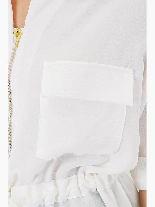 Camisa texturizada com fecho de correr e bolso bdart - Kiabi Camisa texturizada com fecho de correr e bolso bdart - Kiabi