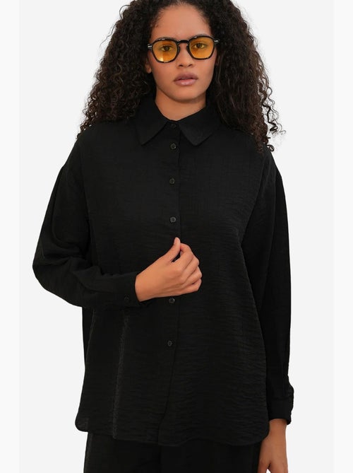 Camisa texturizada de botões com manga comprida bdart - Kiabi Camisa texturizada de botões com manga comprida bdart - Kiabi