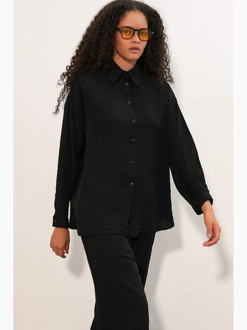 Camisa texturizada de botões com manga comprida bdart - Kiabi Camisa texturizada de botões com manga comprida bdart - Kiabi