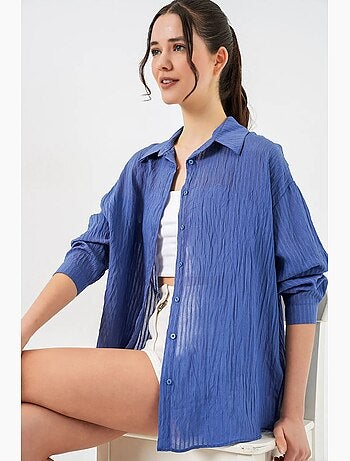 Camisa texturizada de manga comprida com botões bdart