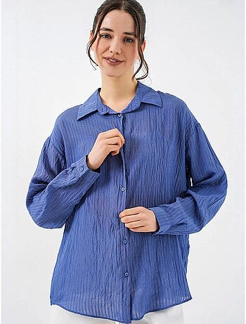 Camisa texturizada de manga comprida com botões bdart
