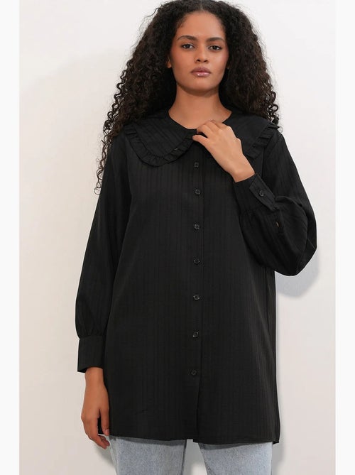 Camisa texturizada de manga comprida com gola bebé bdart - Kiabi Camisa texturizada de manga comprida com gola bebé bdart - Kiabi