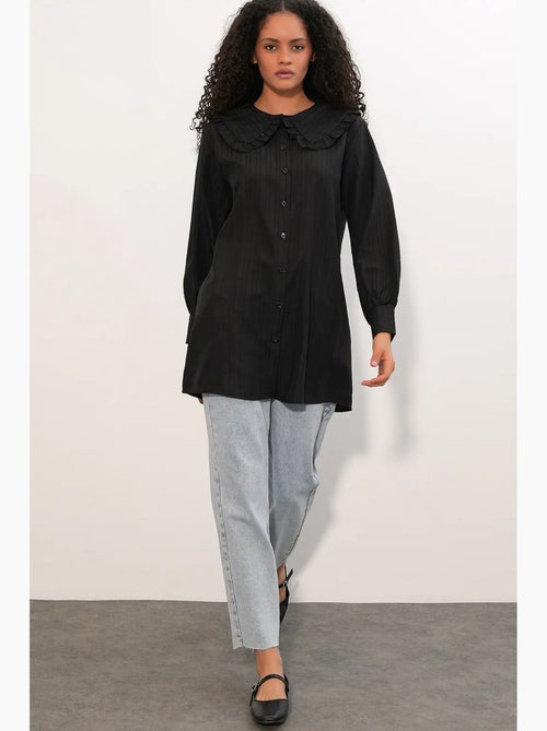 Camisa texturizada de manga comprida com gola bebé bdart - Kiabi Camisa texturizada de manga comprida com gola bebé bdart - Kiabi