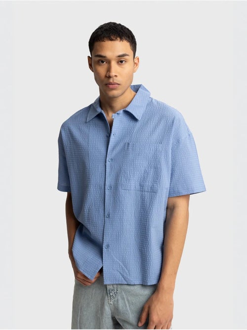Camisa texturizada de manga curta giesto - Kiabi Camisa texturizada de manga curta giesto - Kiabi