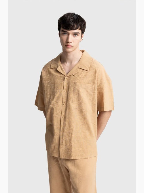 Camisa texturizada de manga curta giesto - Kiabi
