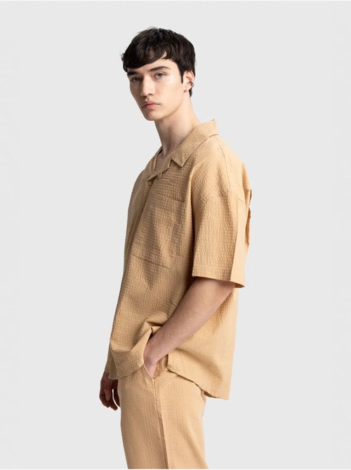 Camisa texturizada de manga curta giesto - Kiabi