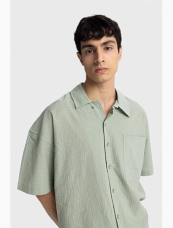 Camisa texturizada de manga curta giesto
