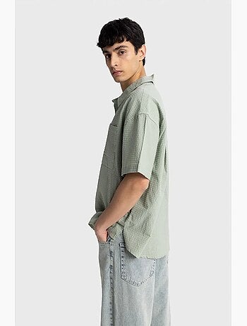 Camisa texturizada de manga curta giesto