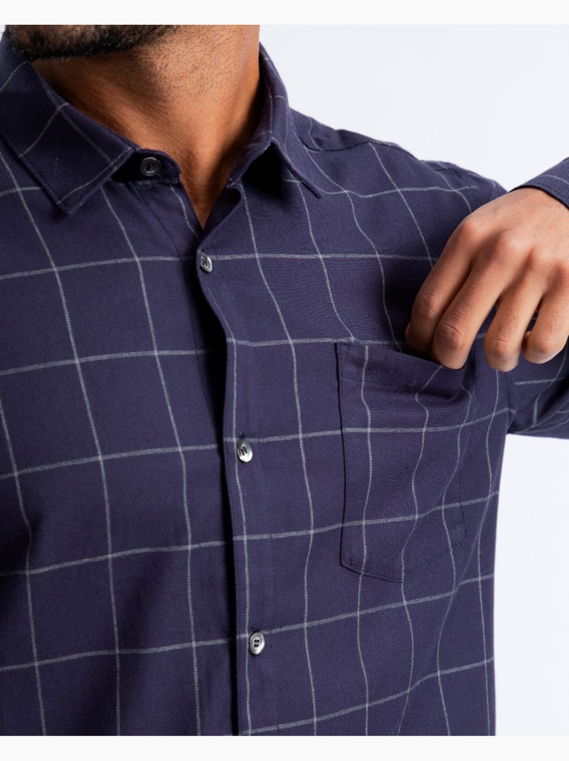 Camisa tiles azul regular Azul - Kiabi