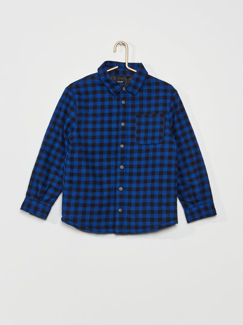 Camisa tipo casaco aos quadrados - Kiabi