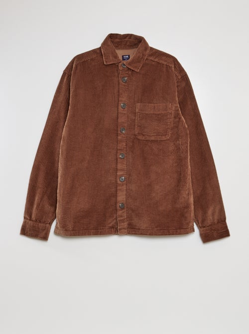 Camisa tipo casaco de corte direito em veludo - Kiabi