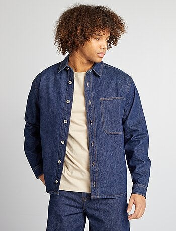 Camisa tipo casaco de ganga