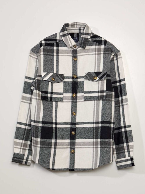 Camisa tipo casaco em flanela - Kiabi