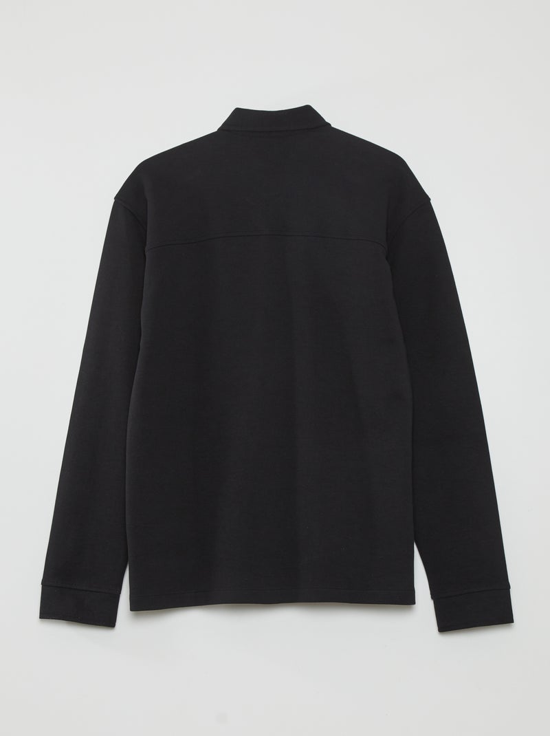 Camisa tipo casaco lisa elástica Preto - Kiabi