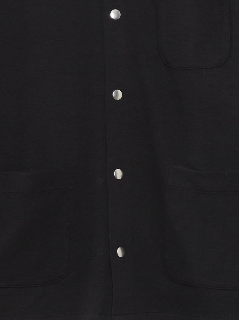 Camisa tipo casaco lisa elástica Preto - Kiabi