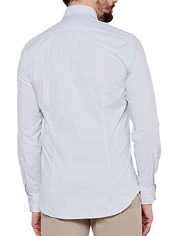 Camisa Tommy Hilfiger de Popelina Elástica Branca/Azul para Homem