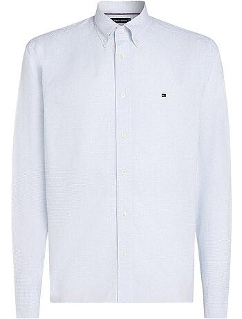 Camisa Tommy Hilfiger Flex Branca/Azul Claro para Homem