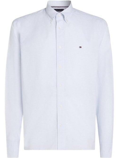 Camisa Tommy Hilfiger Flex Branca/Azul Claro para Homem - Kiabi Camisa Tommy Hilfiger Flex Branca/Azul Claro para Homem - Kiabi