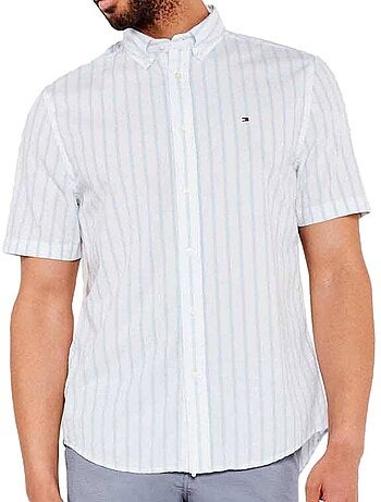 Camisa Tommy Hilfiger Flex Branca/Azul para Homem